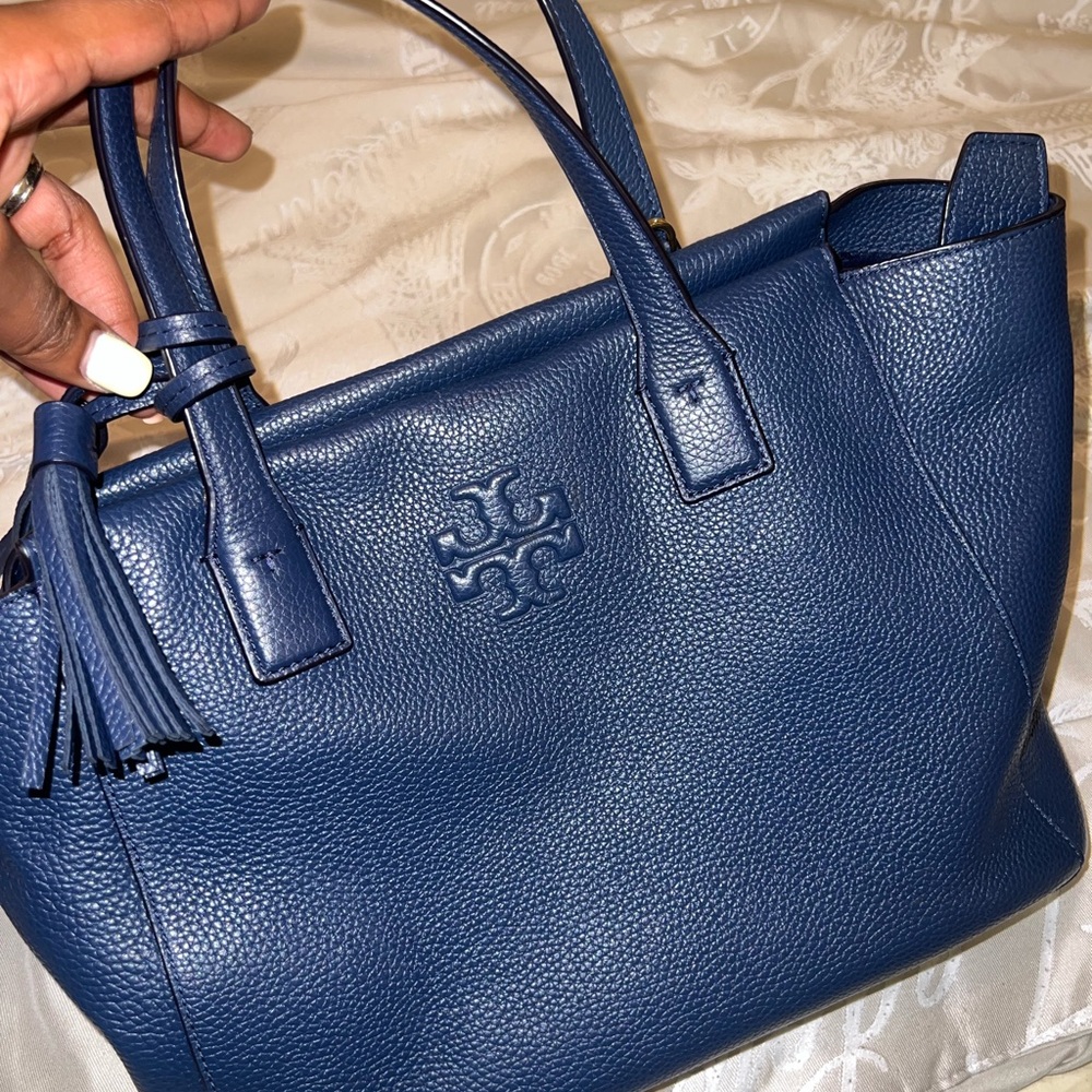 Tory Burch Navy Leather Tote